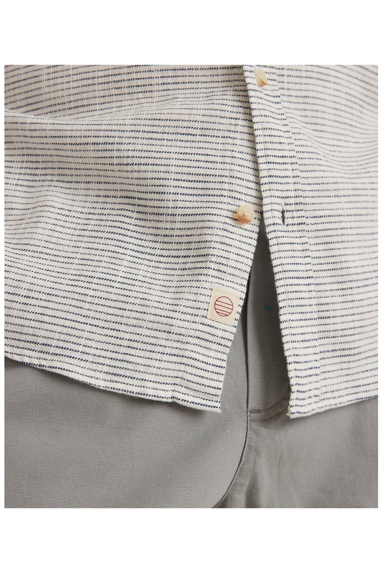 Stripe Stretch Cotton Button-Up Shirt, Alternate, color, NATURAL/BLACK STRIPE