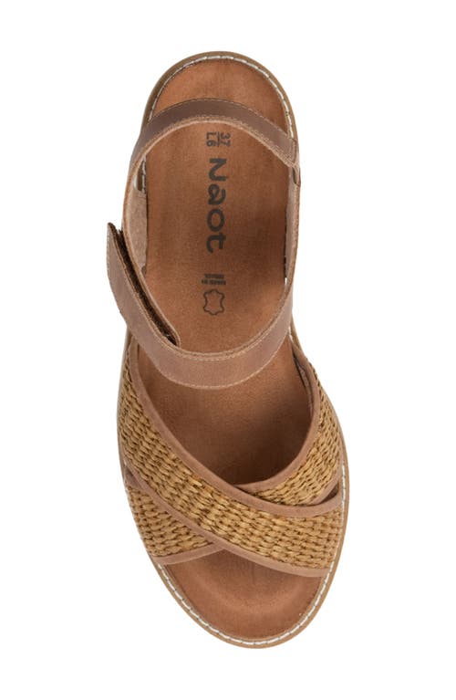 Naot Pavlova Platform Sandal In Latte Brown Leather/gldn Brwn