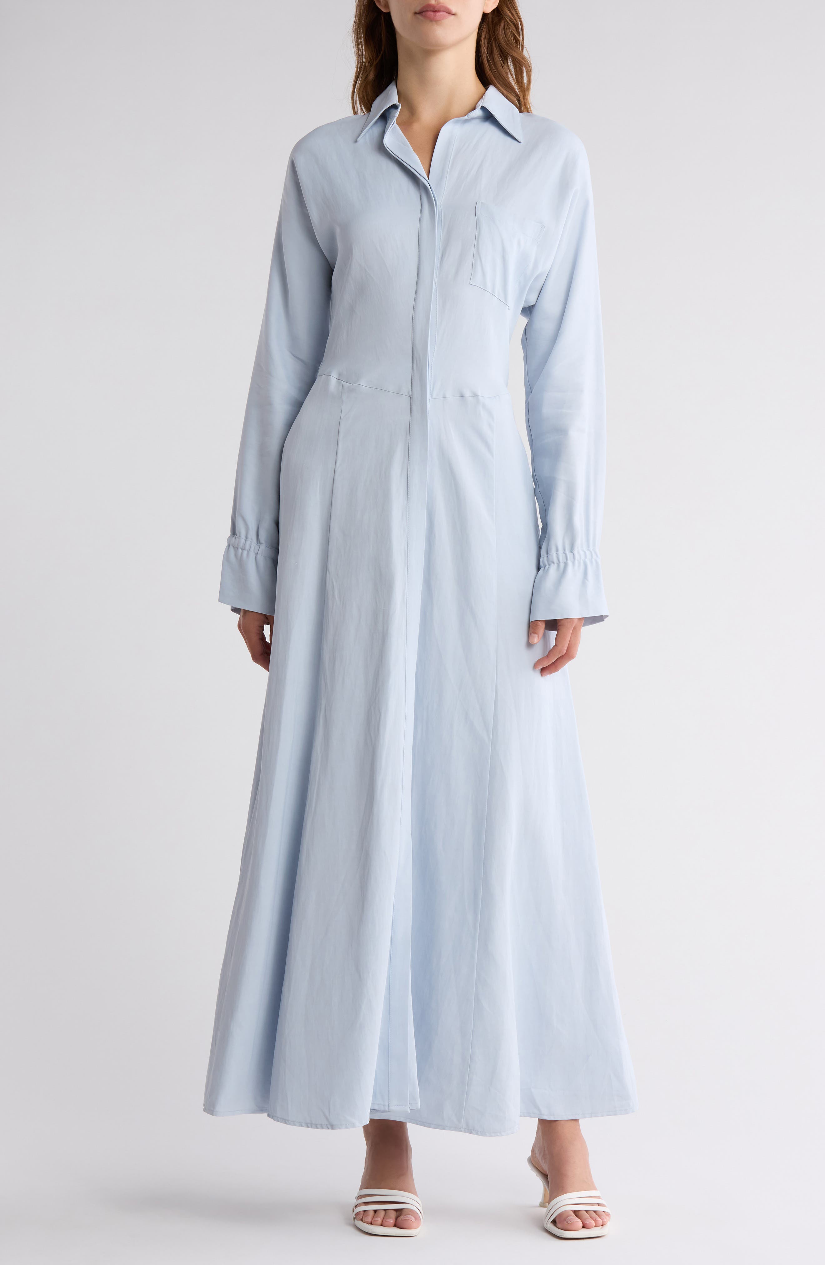 TWP Lazy Hazy Days of Summer Long Sleeve Shirtdress
