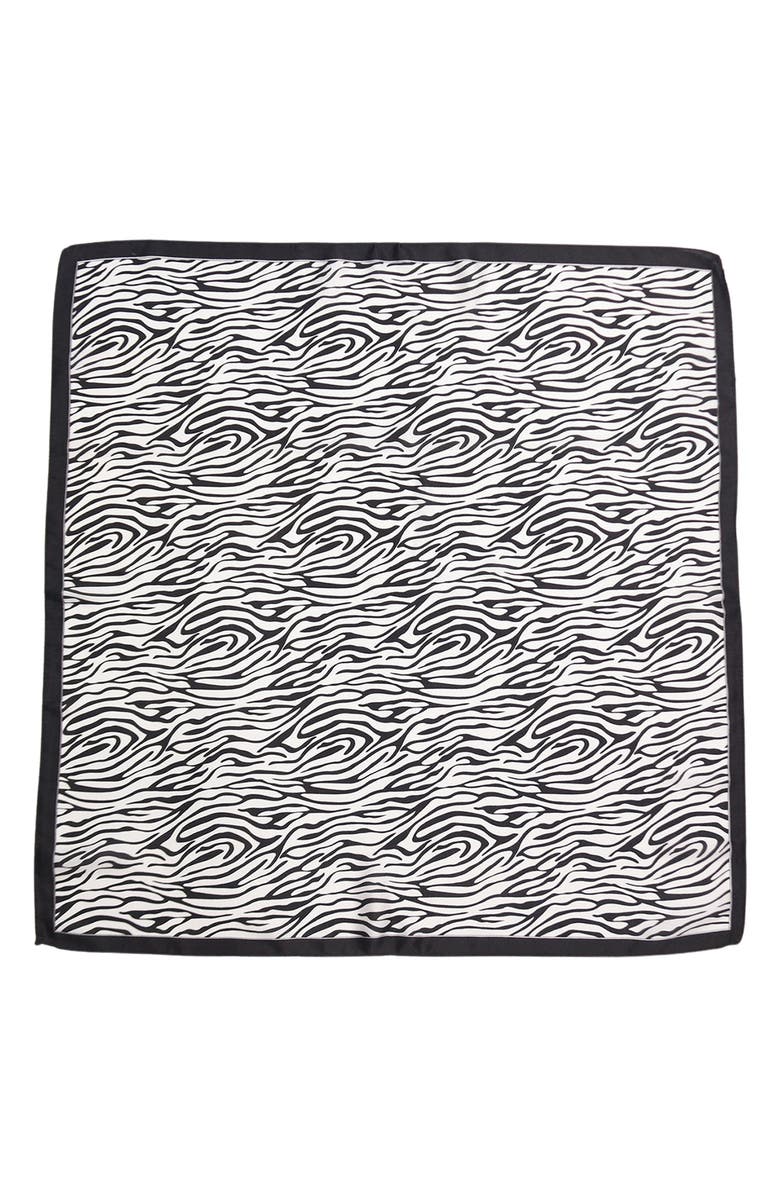 Petit Moments Zebra Print Square Scarf, Main, color, Zebra