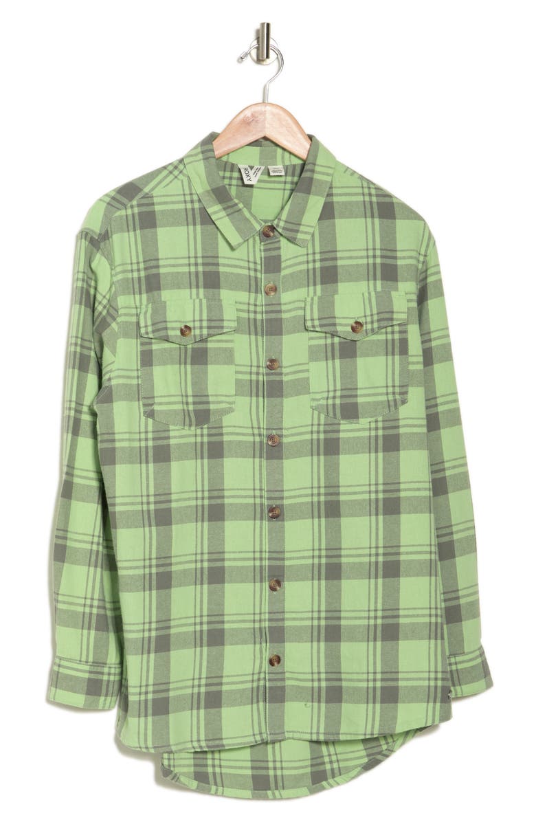 Roxy Let It Go Cotton Flannel Button-Up Shirt, Alternate, color, 