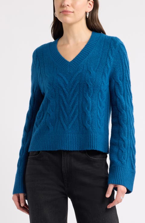 Cable Stitch V-Neck Sweater
