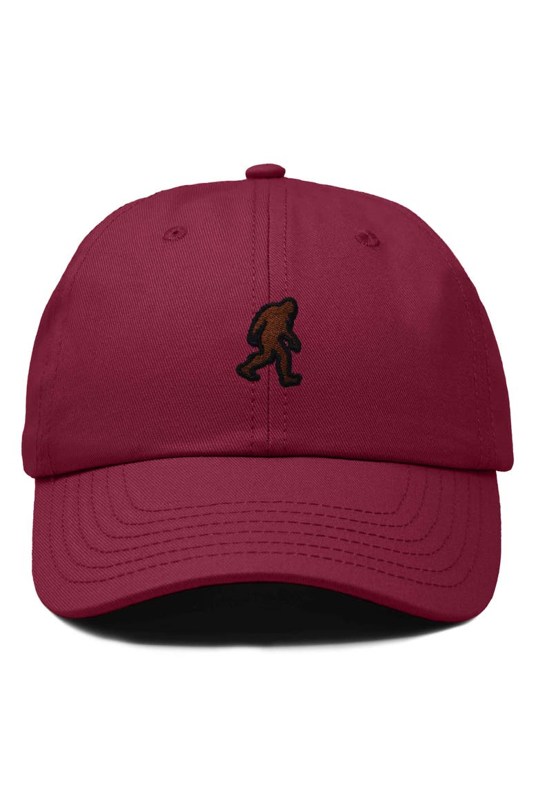 Sasquatch Embroidered Dad Hat, Main, color, Maroon