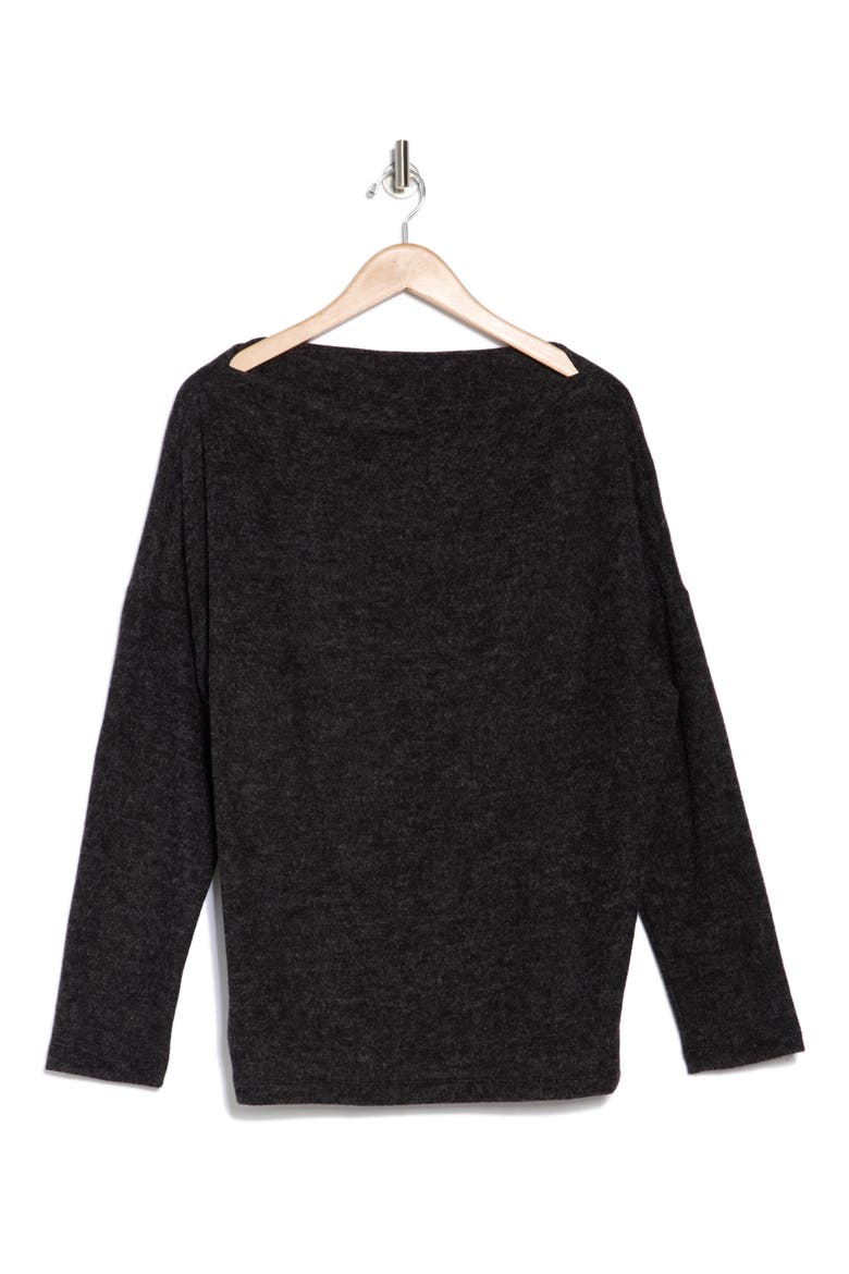 Heathered Boat Neck Pullover, Alternate, color, CHARCOAL