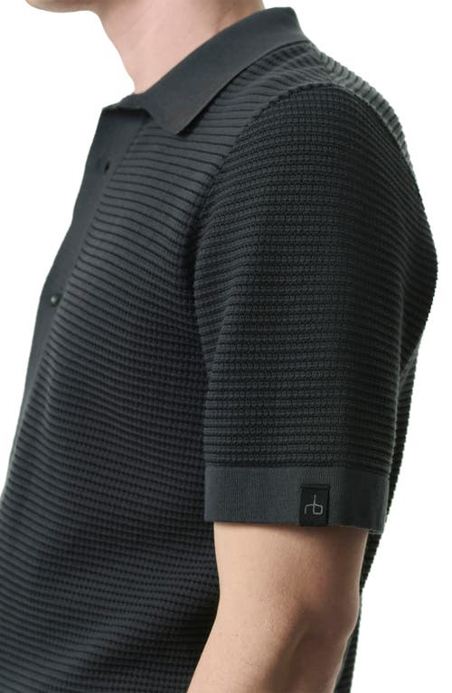 RAG & BONE RAG & BONE HARVEY JACQUARD STRIPE KNIT SHORT SLEEVE BUTTON-UP SHIRT