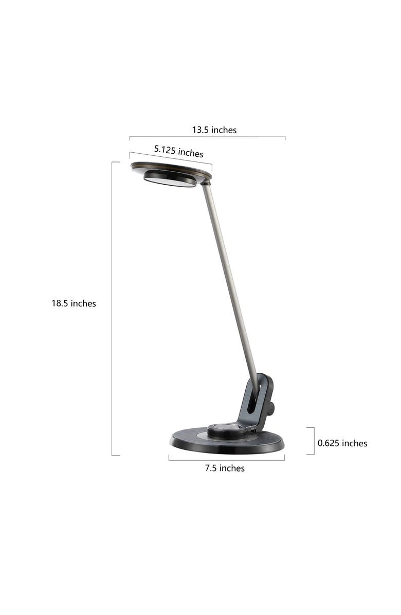 JONATHAN Y Dixon 18.5" Aluminum Contemporary Minimalist Adjustable Dimmable USB Charging LED Task Lamp, Alternate, color,