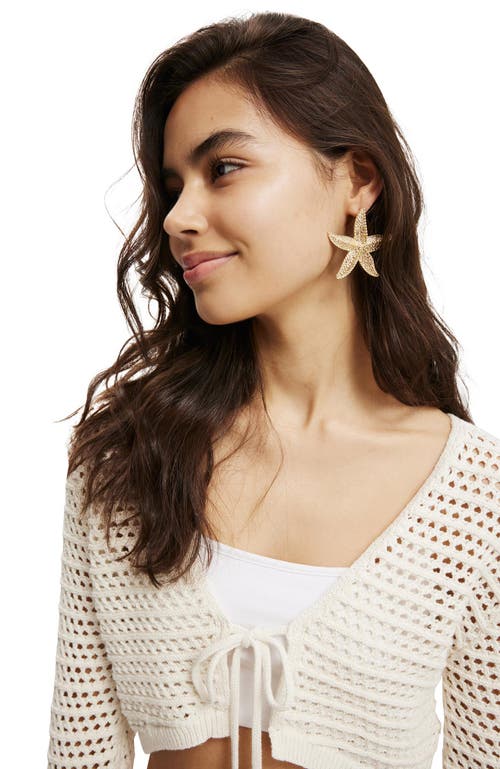 Rubi Shoes Mid Charm Earring In Up Starfish Gold