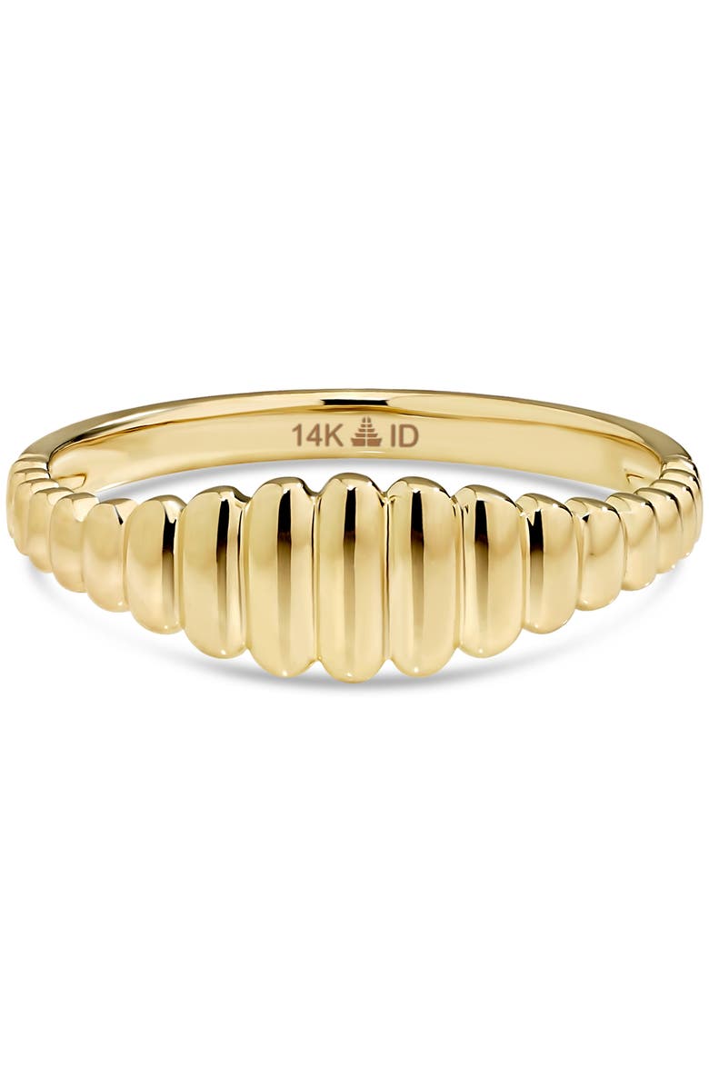 DEVATA Ribbed Ring in 14K Gold, 6mm, Main, color, Yellow Gold