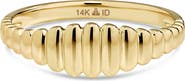 DEVATA Ribbed Ring in 14K Gold, 6mm