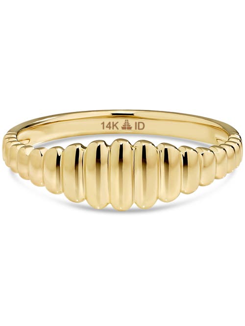 Devata Ribbed Ring In Gold