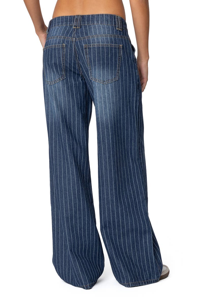 Cory Stripe Low Rise Wide Leg Jeans, Alternate, color, BLUE