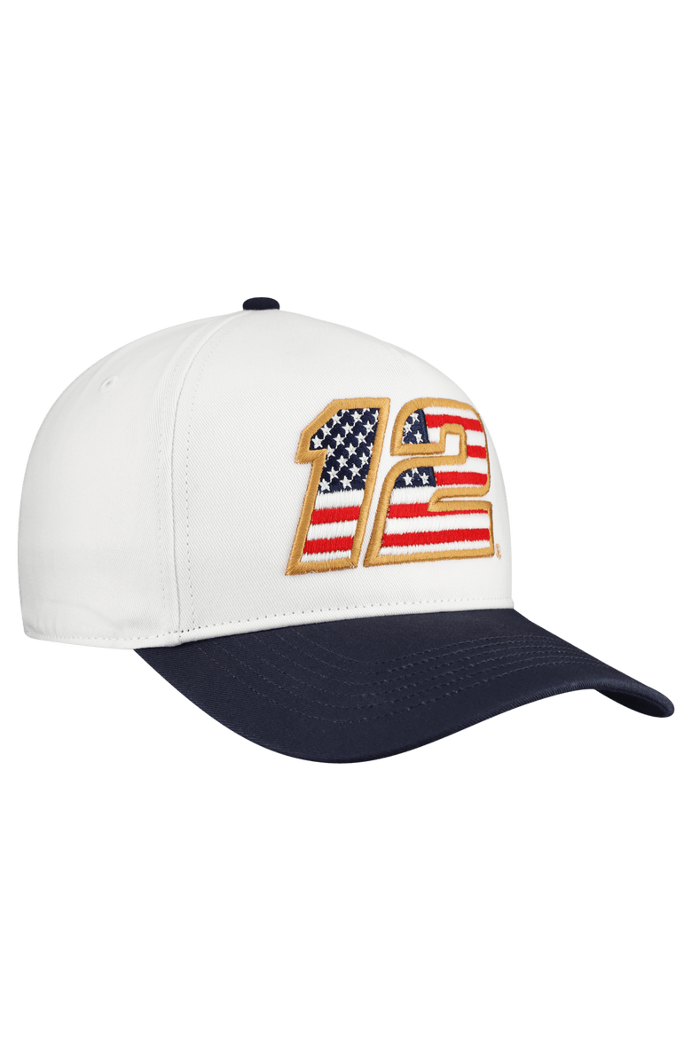 '47 Men's '47 White Ryan Blaney Flag Fill Two-Tone Team Adjustable Hitch Hat, Alternate, color, White