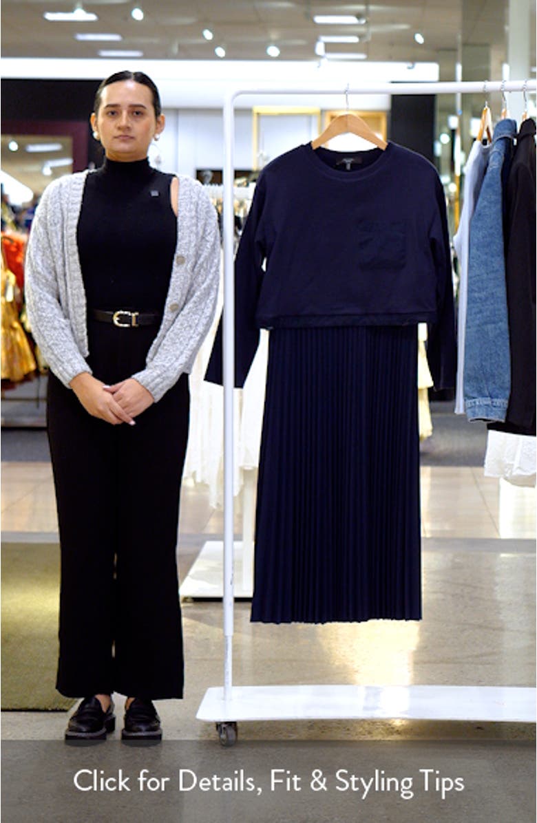 Scatola Long Sleeve Mixed Media Dress, sales video thumbnail