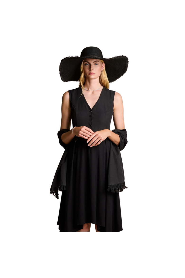Monroe 2.0 Midi Dress with Front Button, UPF 50+ Sun Protection, Main, color, Black