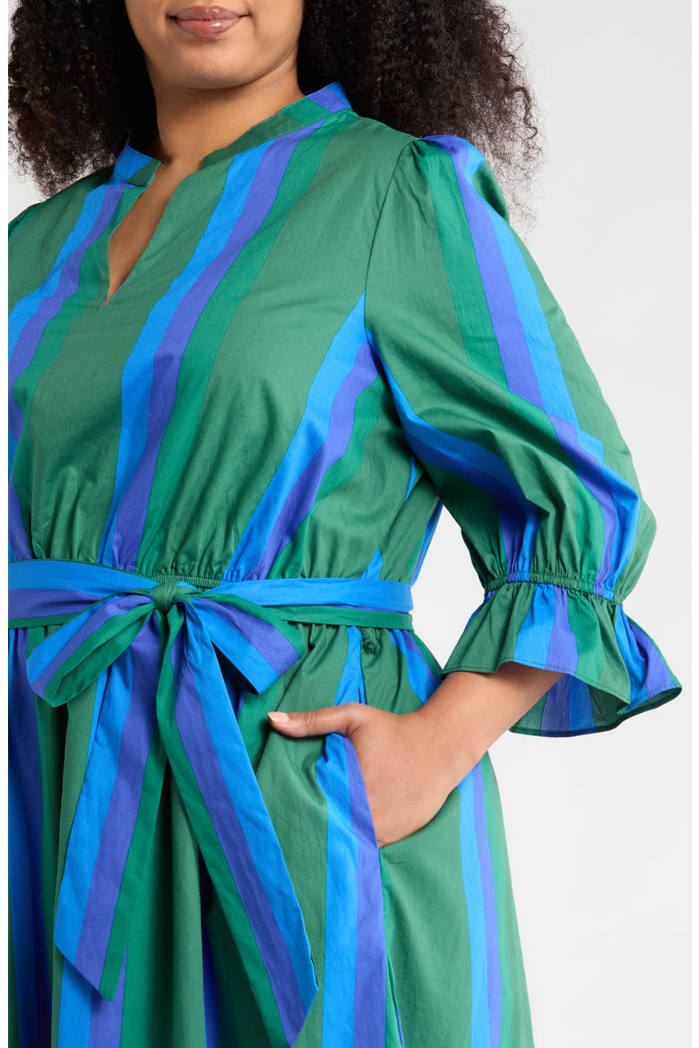 Dolary Stripe Sena Shirtdress, Alternate, color, EMERALD-BLUES