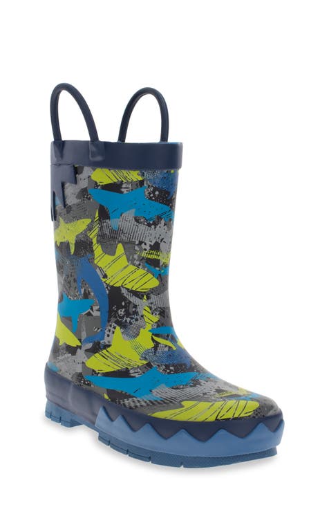 Shark Frenzy Waterproof Rain Boot (Toddler, Little Kid & Big Kid)