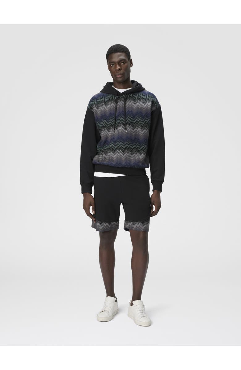 Missoni Hoodie With Zigzag Insert, Alternate, color, Black