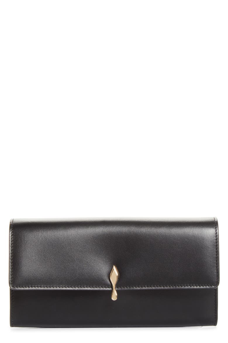 Bettina Long Leather Wallet, Main, color, CM6S BLACK/ GOLD