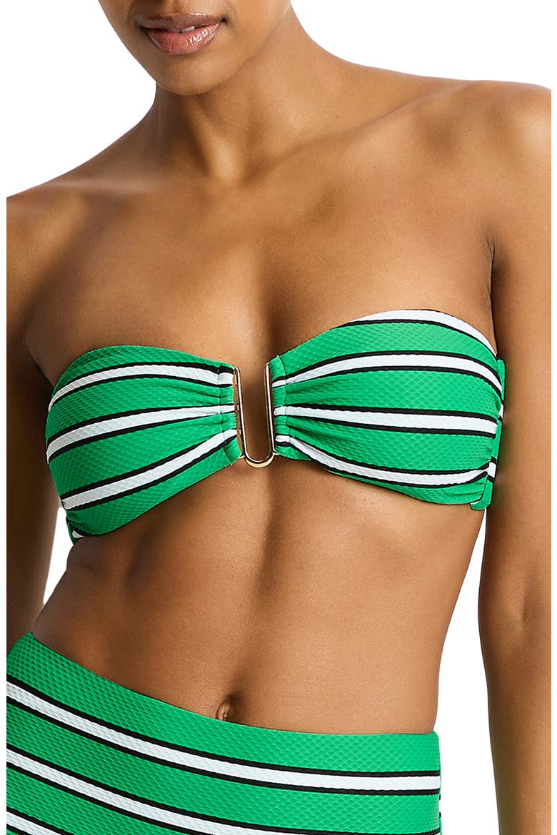 Voyage U-Bar Bandeau Bikini Top, Main, color, KELLY GREEN