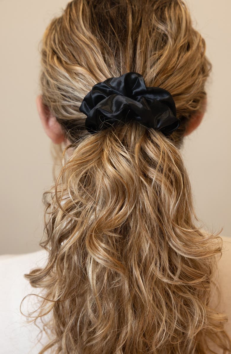 BLISSY 4- Piece Silk Hair Bonnet & Scrunchies Set, Alternate, color,