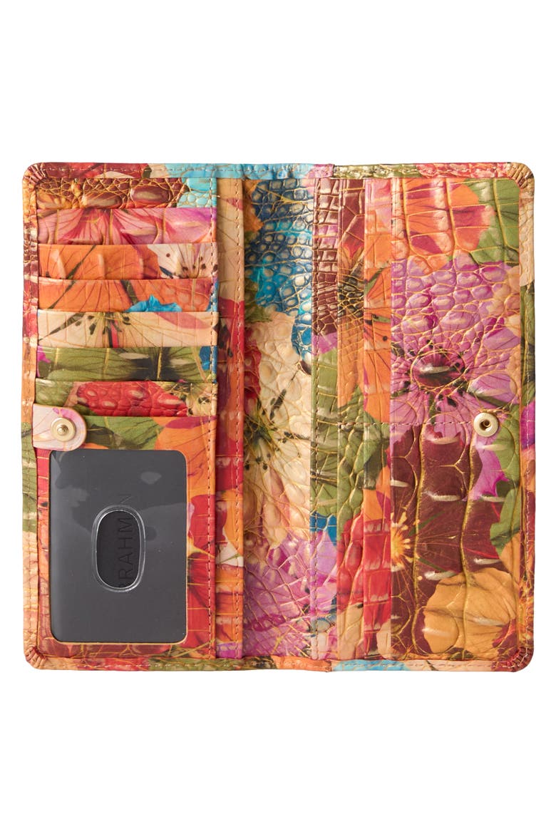 Ady Croc Embossed Leather Wallet, Alternate, color, FLORITA