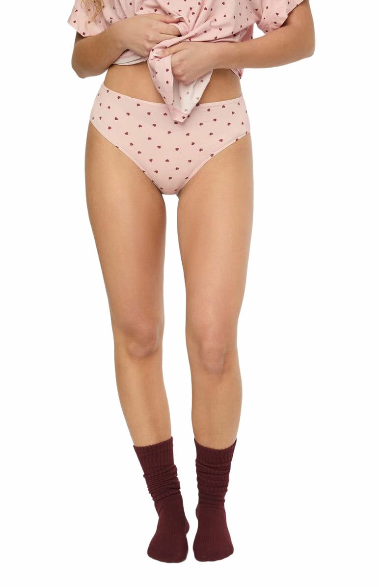 WeWoreWhat High Waisted Bottom, Alternate, color, Blossom/Merlot