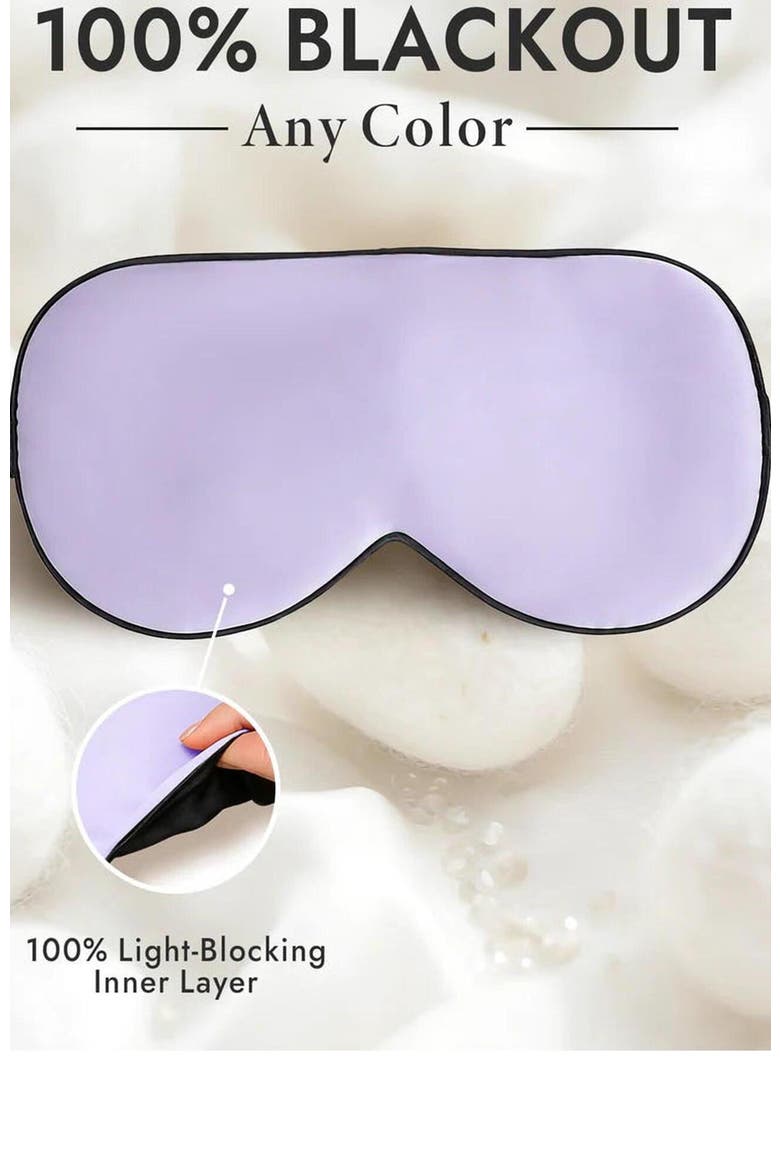 Pure Silk Elastic Band Sleep Eye Mask, Alternate, color, Lavender