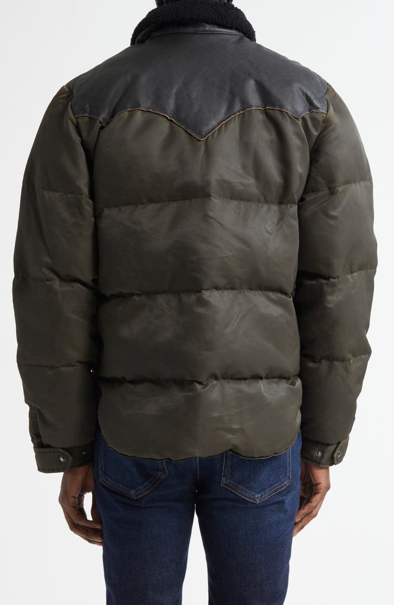 Double RL Surrey Mixed Media Puffer Jacket with Genuine Shearling Collar, Alternate, color,