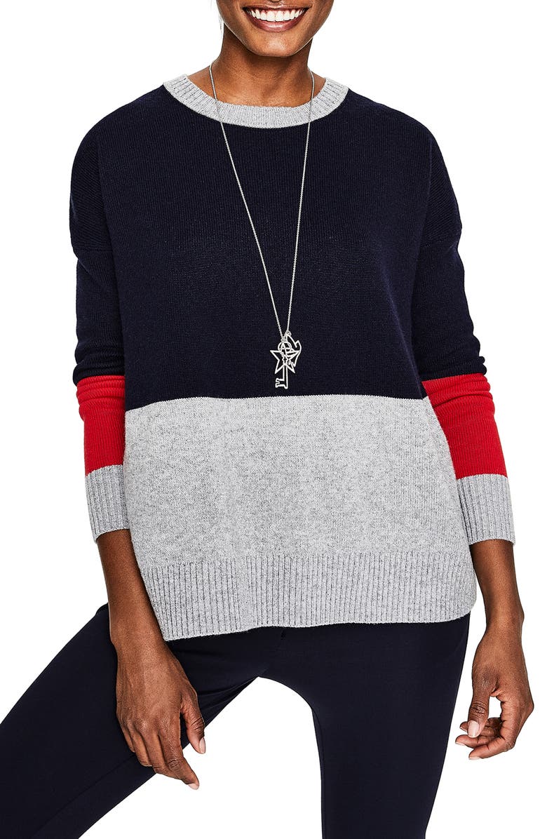 Boden Relaxed Colorblock Wool Cashmere Blend Sweater, Main, color, 