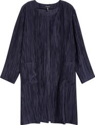 Eileen Fisher Longline Open Front Crinkle Jacket