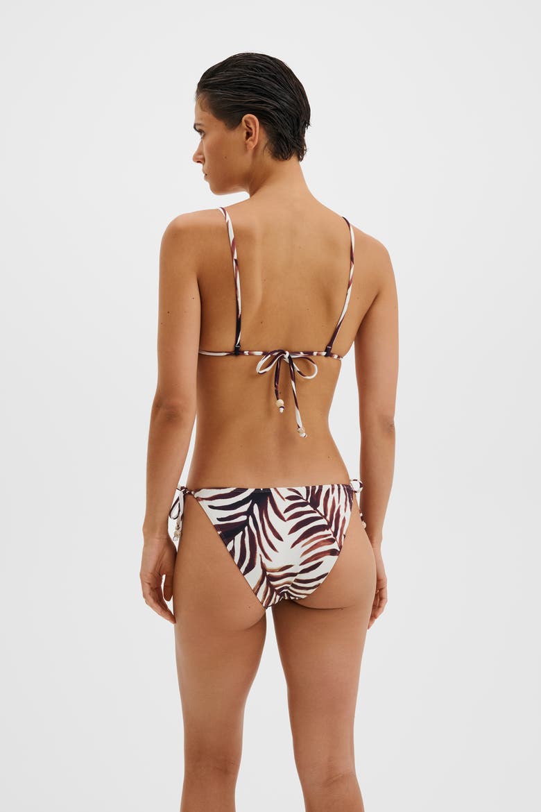 Sanja Beaded Tie Bikini Bottoms, Alternate, color, Burnt Leaf