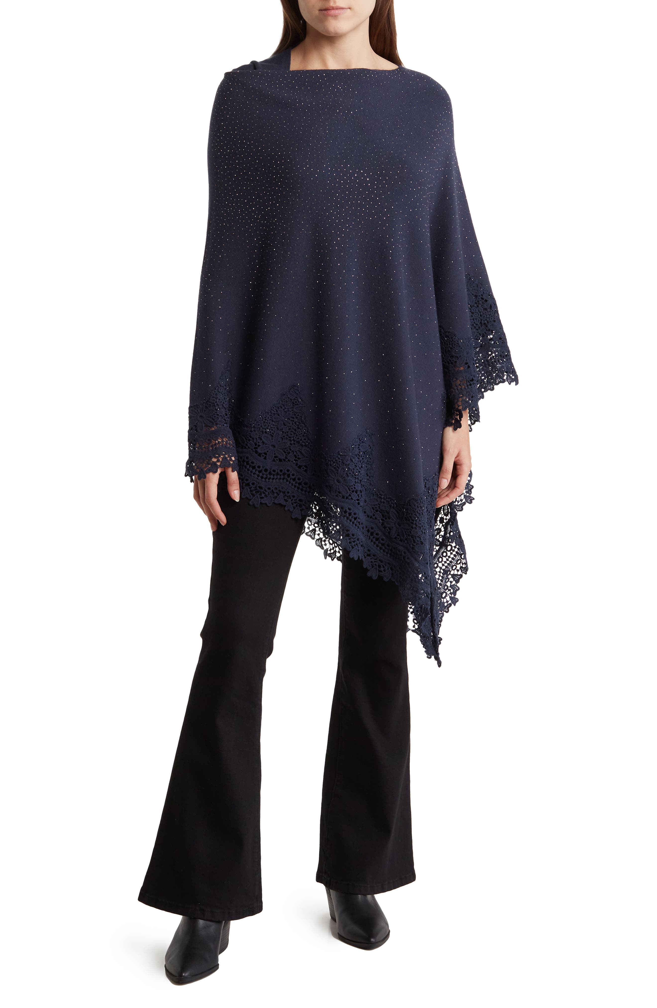 La Fiorentina Lace Trim Poncho