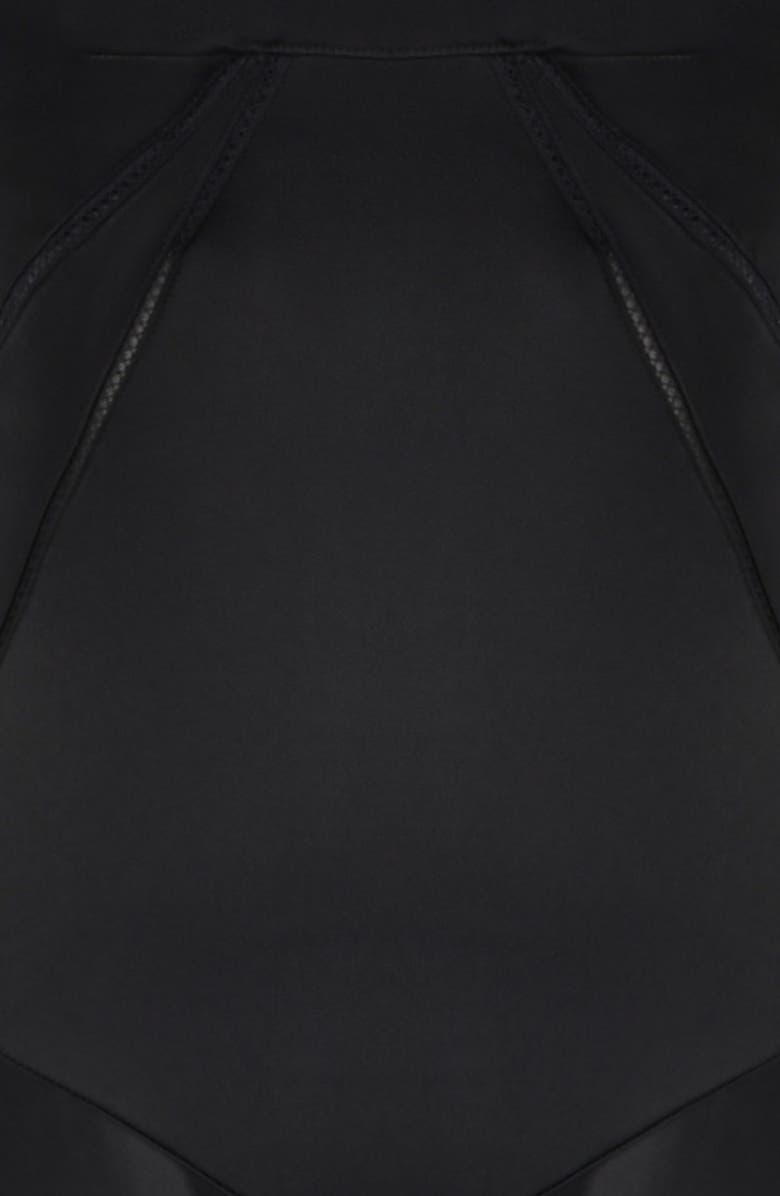 HOUSE OF CB Anabella Lace-Up Satin Gown, Alternate, color, Black