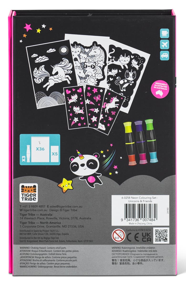 TIGER TRIBE Unicorns & Friends Coloring Set, Alternate, color, Black Multi