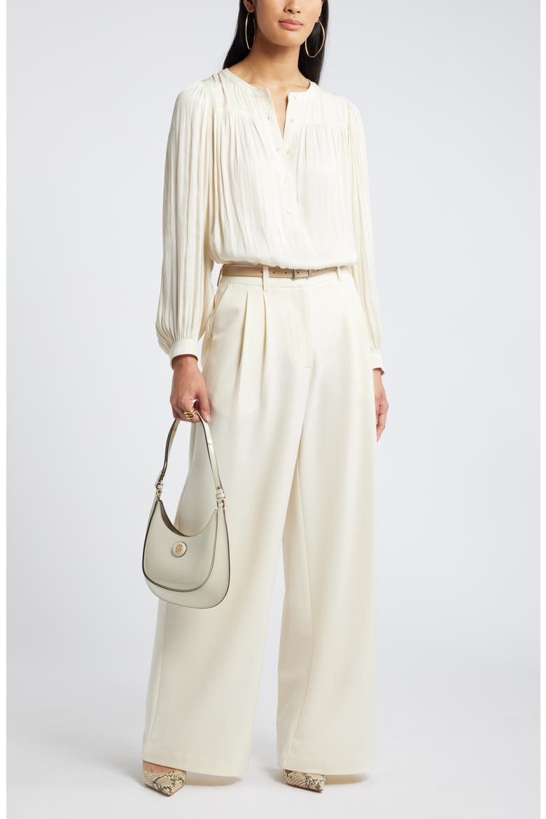 Gathered Popover Top, Alternate, color, IVORY PRISTINE