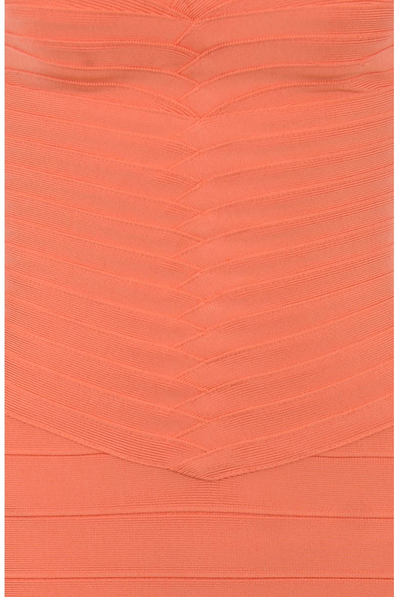 The Sweetheart Strapless Bandage Midi Dress, Alternate, color, CORAL