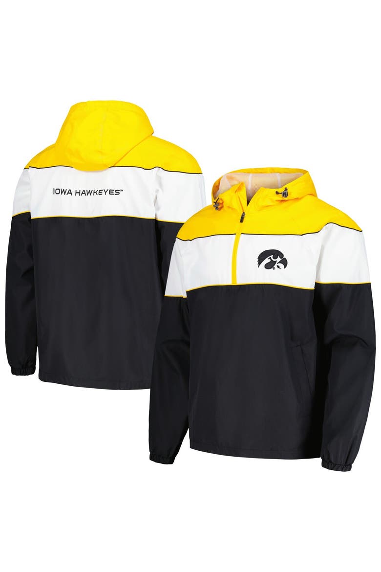 Men's G-III Sports by Carl Banks Black Iowa Hawkeyes Center Line Half-Zip Raglan Hoodie Jacket, Alternate, color, Black
