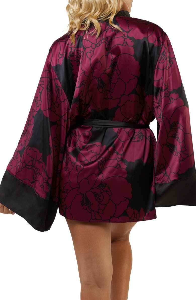 Playful Promises x Sammi Jefcoate Oversize Floral Satin Robe, Alternate, color, 