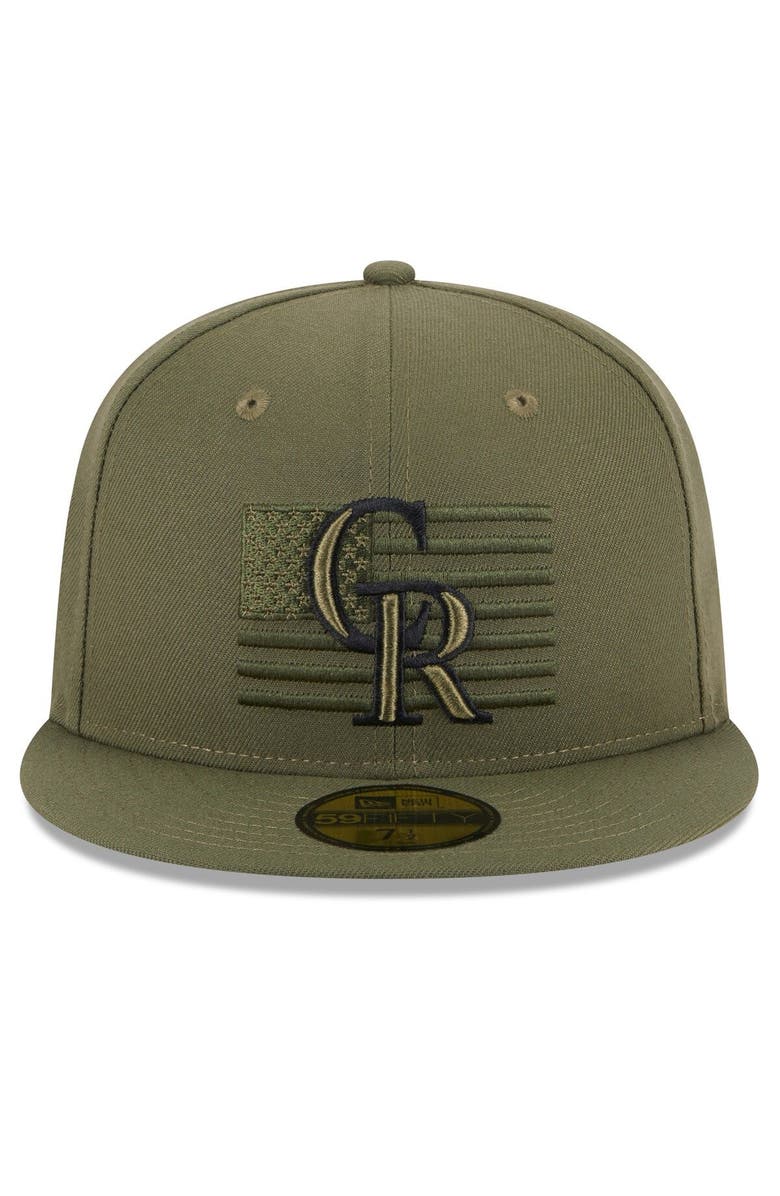 New Era Men's New Era  Green Colorado Rockies 2023 Armed Forces Day On-Field 59FIFTY Fitted Hat, Alternate, color, 