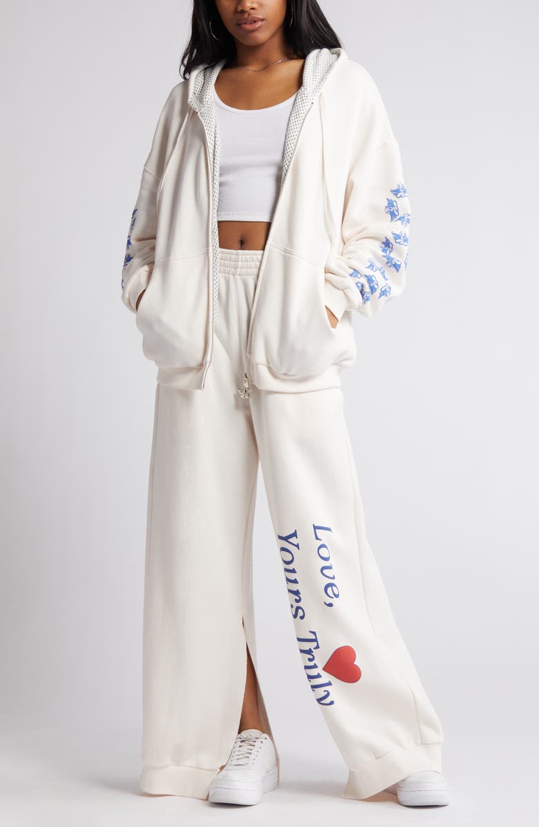 BOYS LIE Yours Truly Harley Graphic Zip-Up Hoodie, Main, color, 