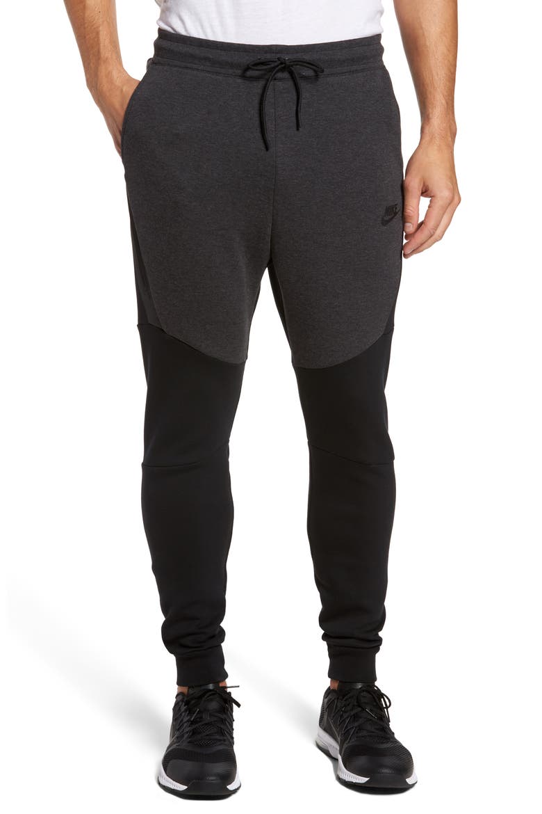 Tech Fleece Jogger Pants, Main, color, BLACK HEATHER/ BLACK/ BLACK