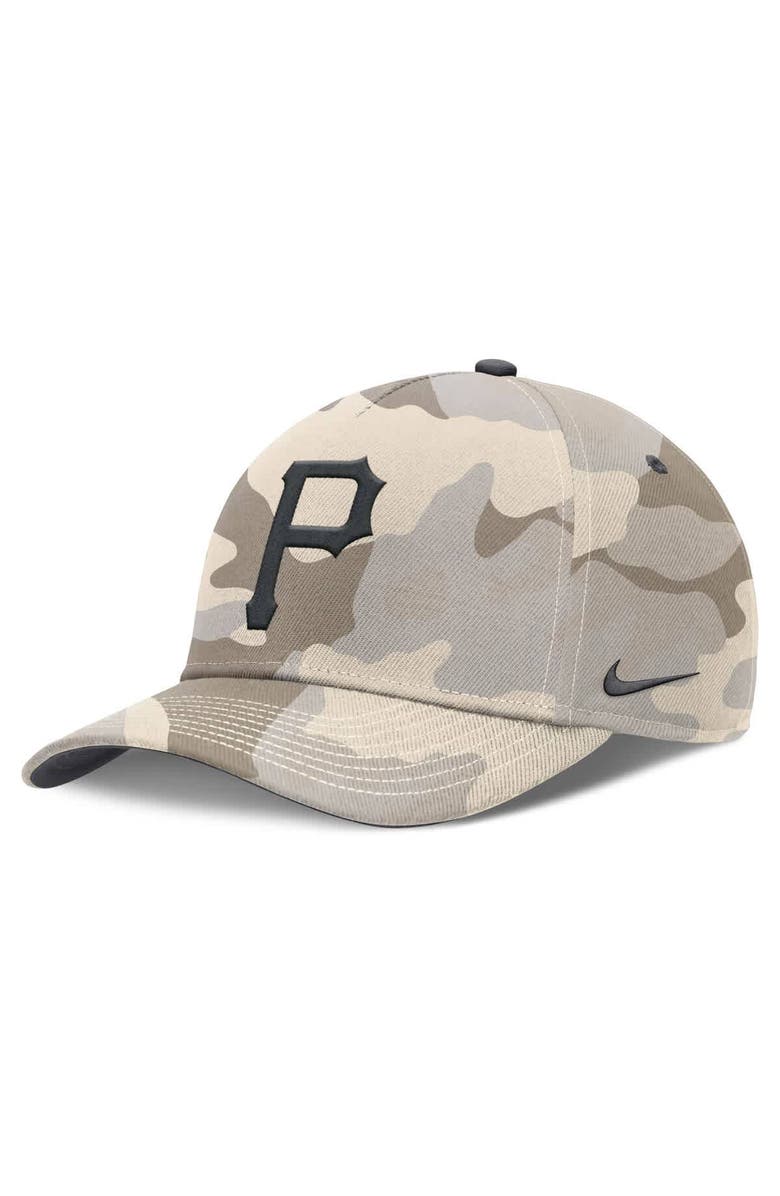 Nike Men's Nike Natural Pittsburgh Pirates Camo Pack Rise Adjustable Hat, Main, color, Natural