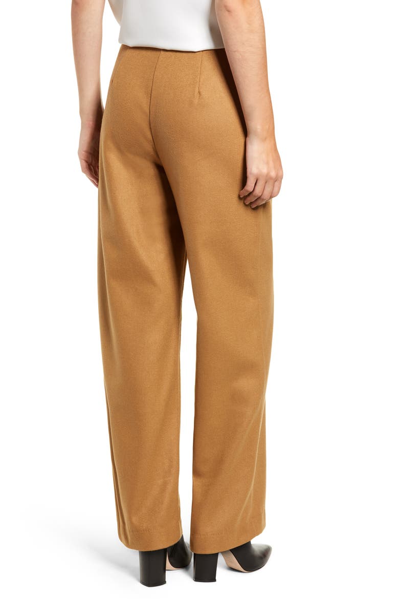 Chriselle Lim Victoria Button Wide Leg Pants (Nordstrom Exclusive), Alternate, color, CAMEL