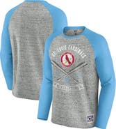 Darius Rucker Collection by Fanatics Men's Darius Rucker Collection by Fanatics  Heather Gray St. Louis Cardinals Raw Edge Raglan Long Sleeve Baseball T-Shirt