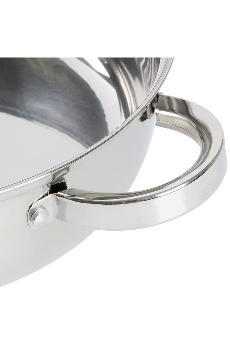 Sangerfield 3 Piece 11 Inch Stainless Steel Everyday Pan with Steamer and Lid, Alternate, color, Metallic Silver