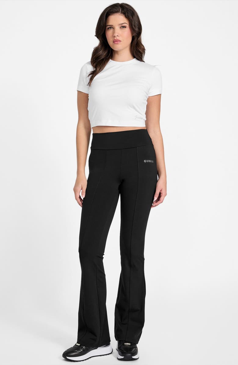 GUESS Margot High Waist Flare Leggings, Alternate, color, Jet Black