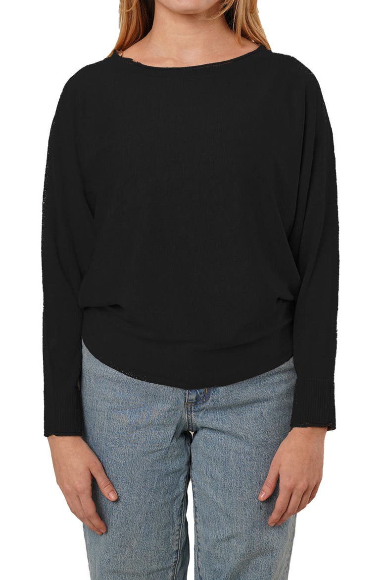 Dolman Sleeve Sweater, Main, color, BLACK