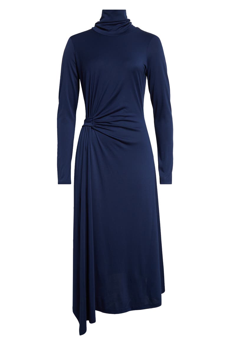 Casey Draped Jersey Midi Dress, Alternate, color, BLUE