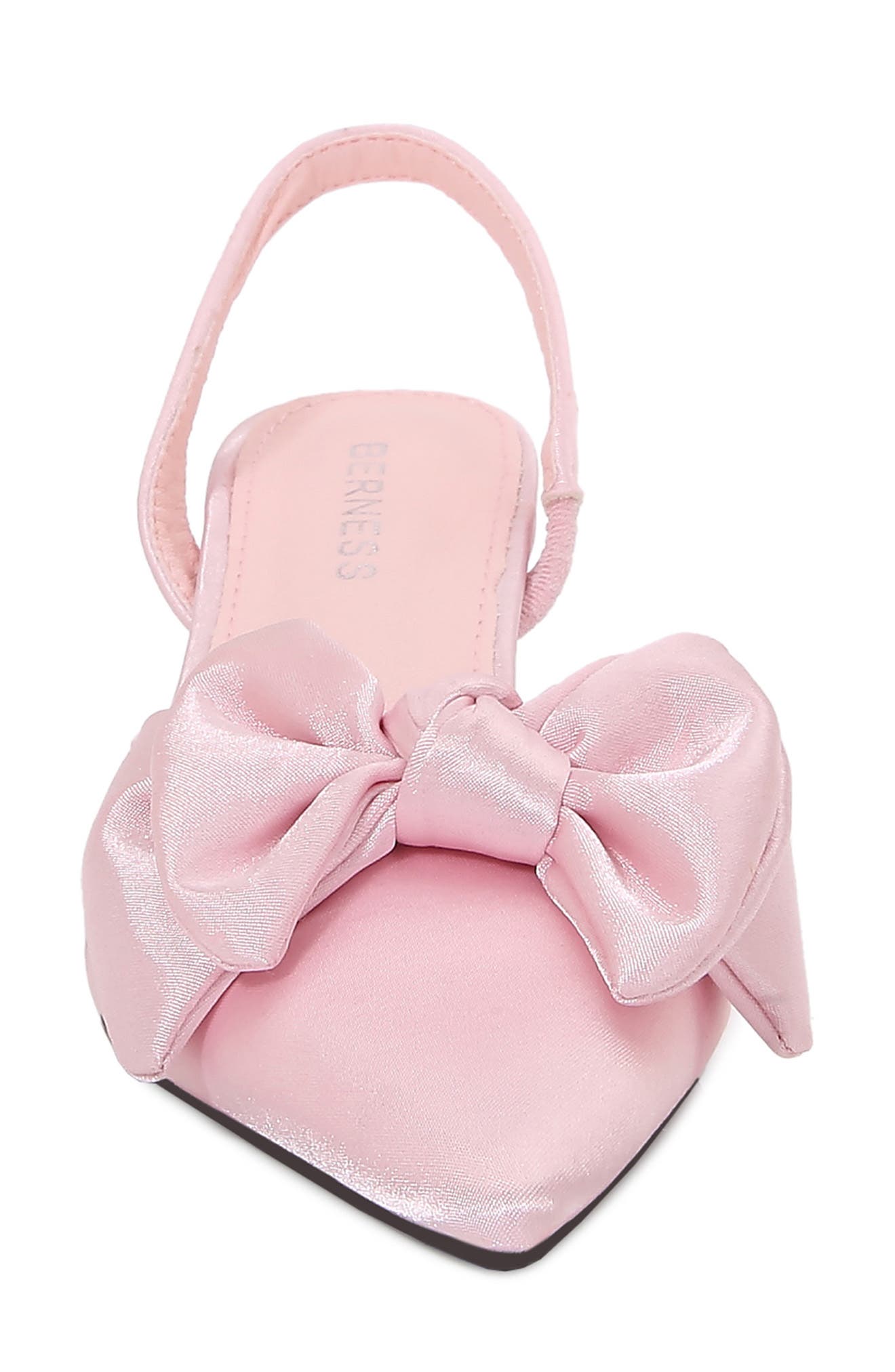 Michaela Bow Kitten Heel Pointed Toe Slingback Pump, Alternate, color, PINK