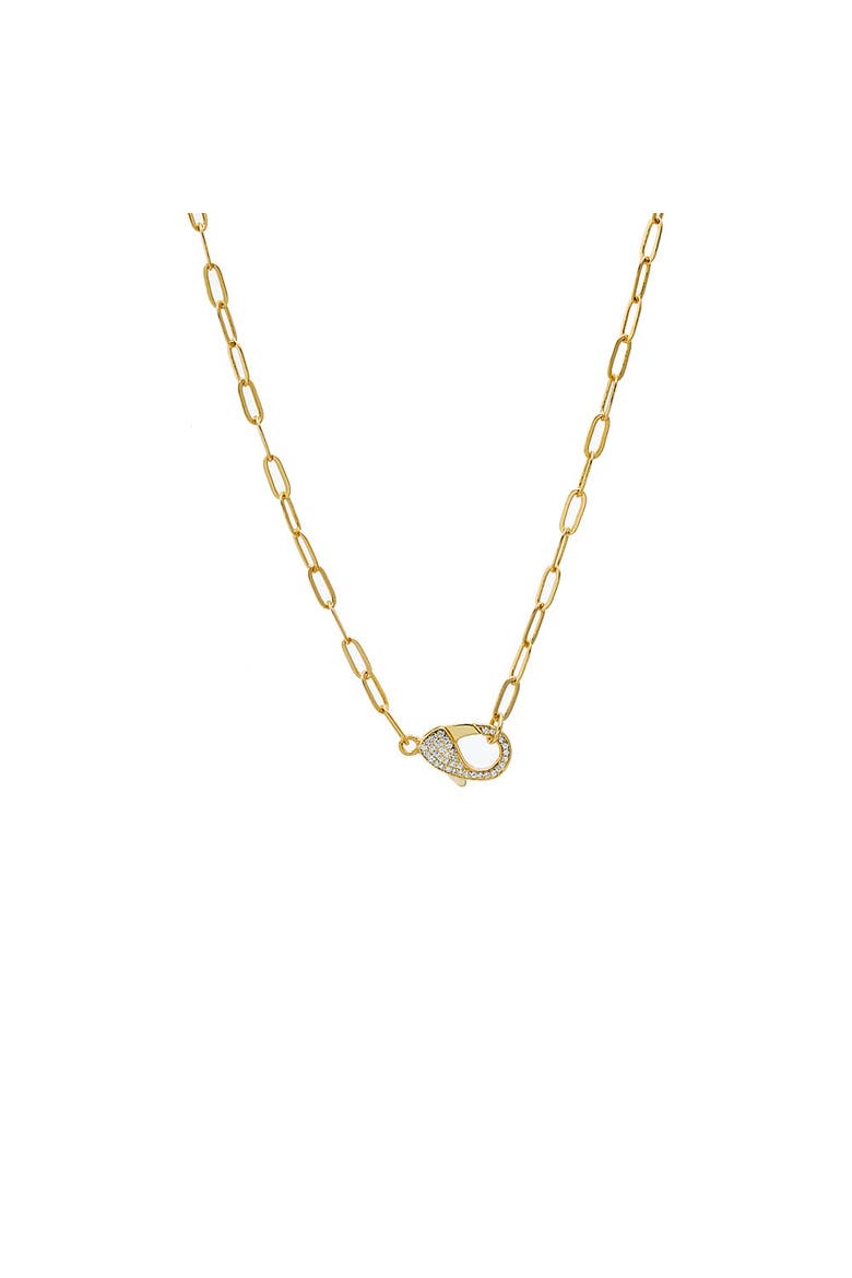 Statement Pavé Clasp Necklace, Main, color, Gold